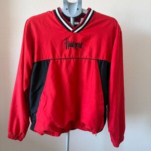 Nebraska Huskers Jacket SM Red Black Pullover V-Neck‎ Embroidered Logo 58 Sports
